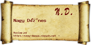 Nagy Dénes névjegykártya